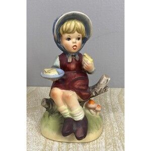 Vintage Napco Napcoware 6" Porcelain Figurine ~ Girl Eating Cake on Limb ~ C8420